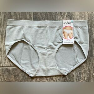 New Jockey Smooth & Shine Seamfree Hipster Panties Size 5/S Grey